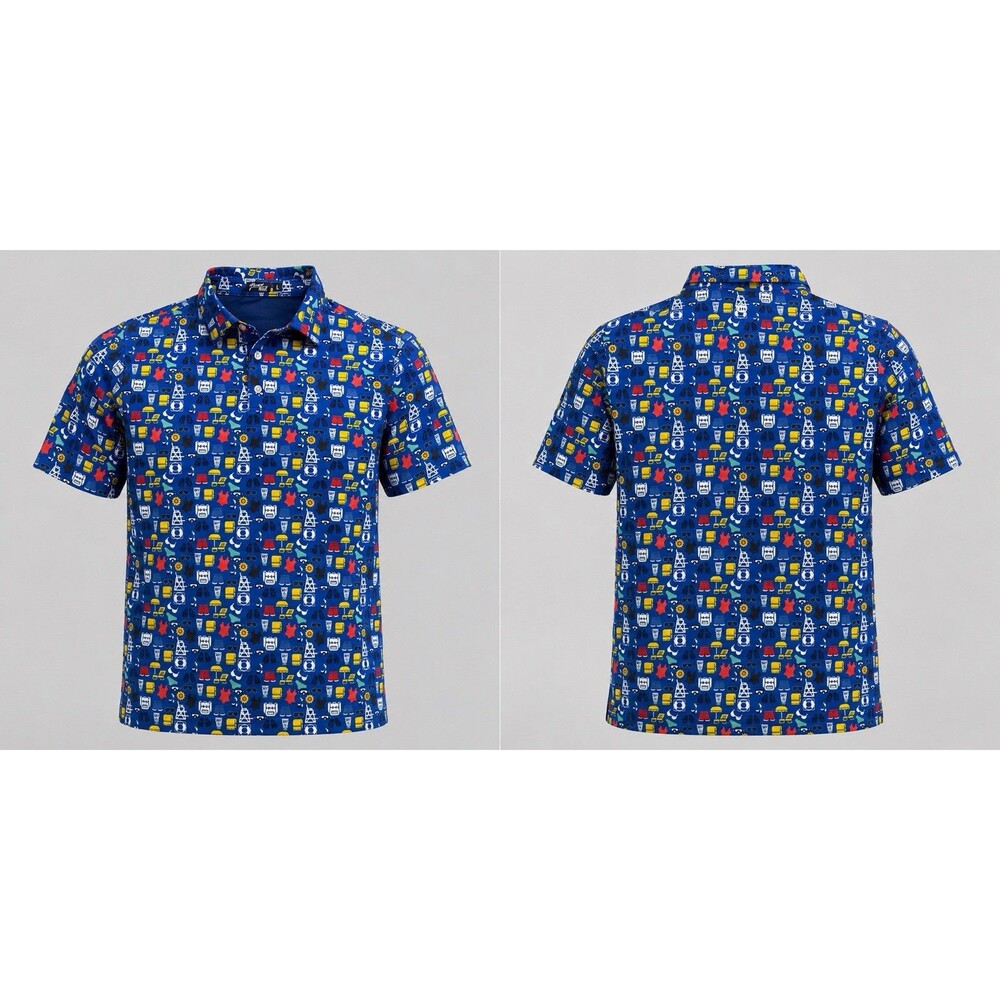 Inward Half The Pool Day Pattern Performance Polo Men's Large